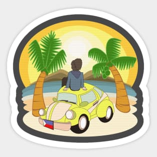 Relaxing on the beach Sticker